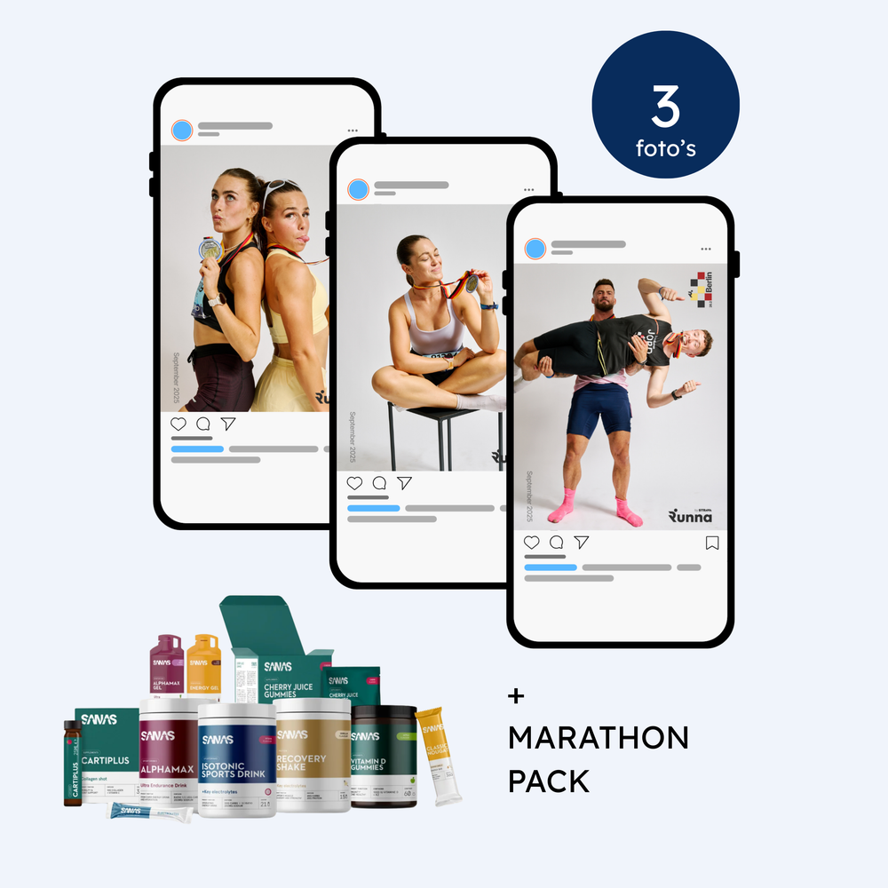 Finish Portretten - 6 foto's + SANAS marathon pack ⭐ - Duursportvoeding
