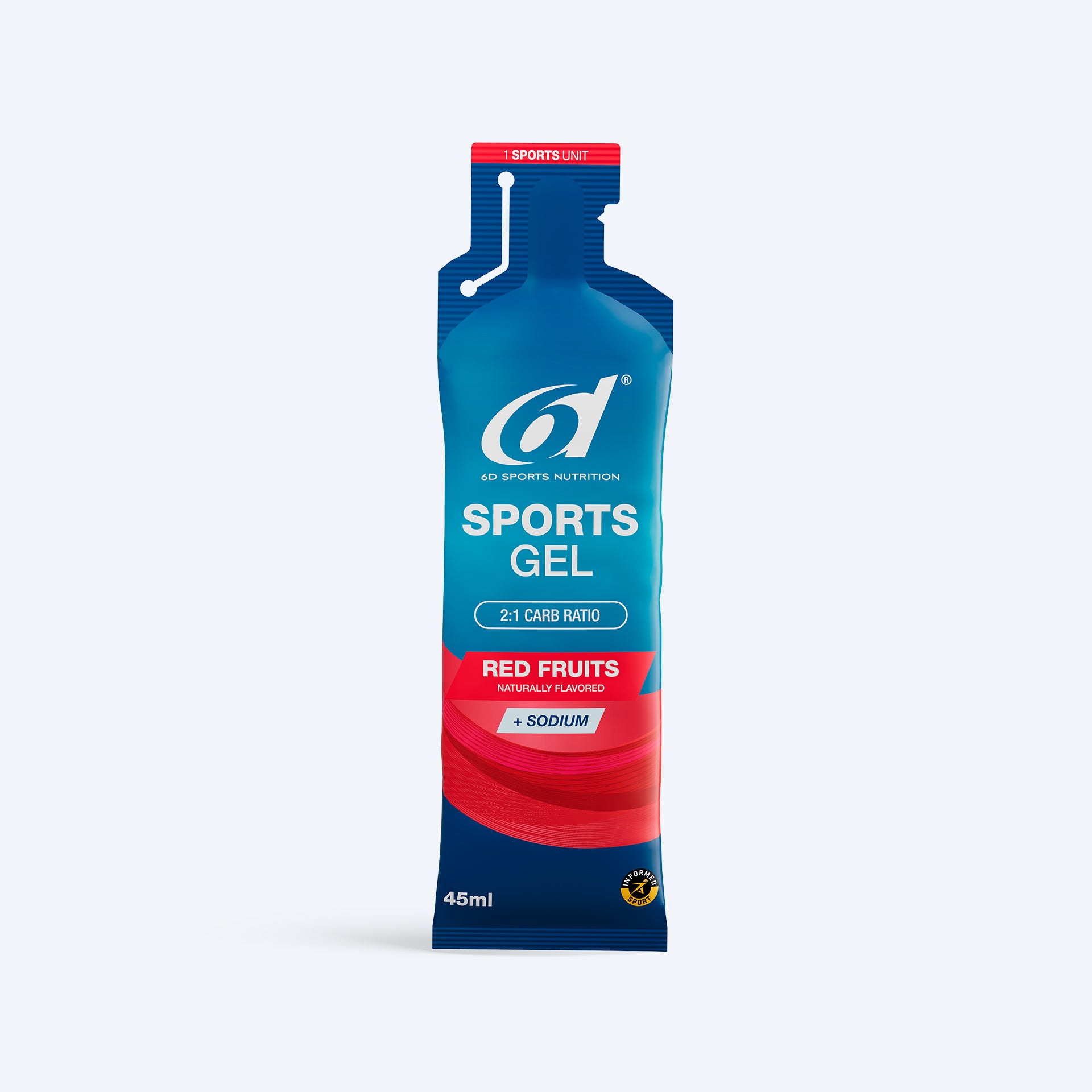 6d Gel Sports Rood Fruit (6 x 45ml) - 6D - Rood fruit