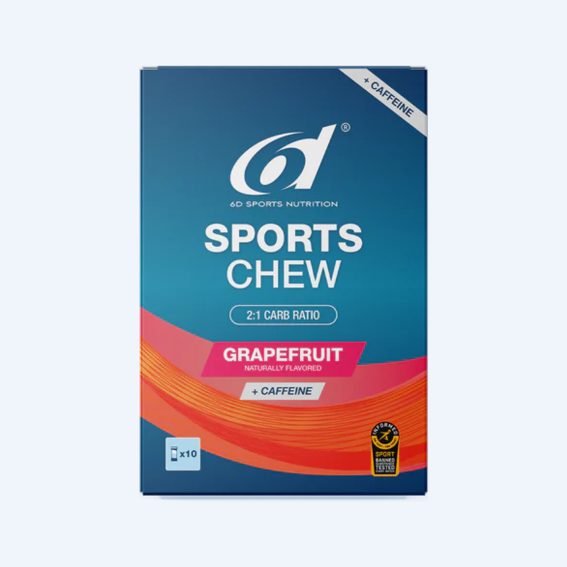 6d Sports Chew Pompelmoes (10 x 38g) - Met Cafeïne - 6D - Pompelmoes
