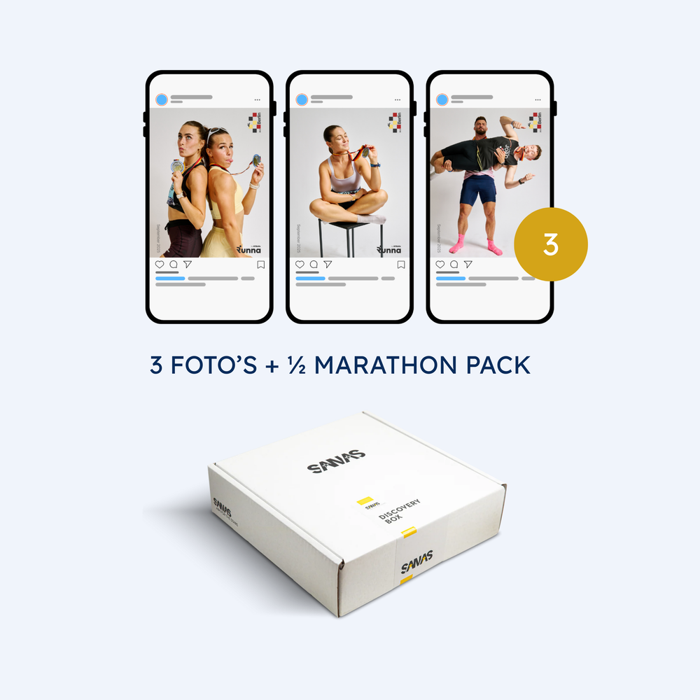 Finish Portretten - 3 foto's + SANAS halve marathon pack - Duursportvoeding