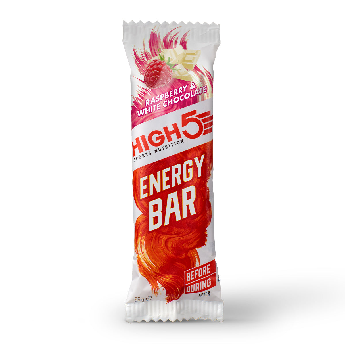 High5 Energy Bar Framboos/witte Chocolade (55g) - High5 - Framboos - Witte Chocolade