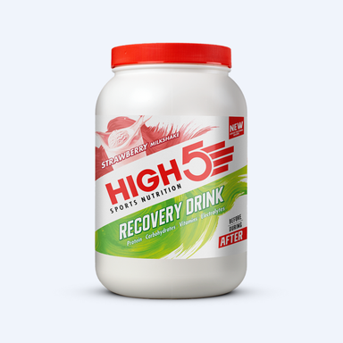 High5 Milkshake Recoverydrink Aardbei (1,6kg) - Met Cafeïne - High5 - Aardbei