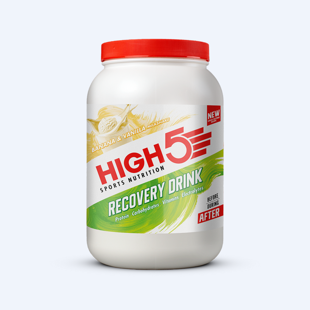 High5 Recovery Recovery Banaan/vanille (1,6kg) - Met Cafeïne - High5 - Banaan - Vanille