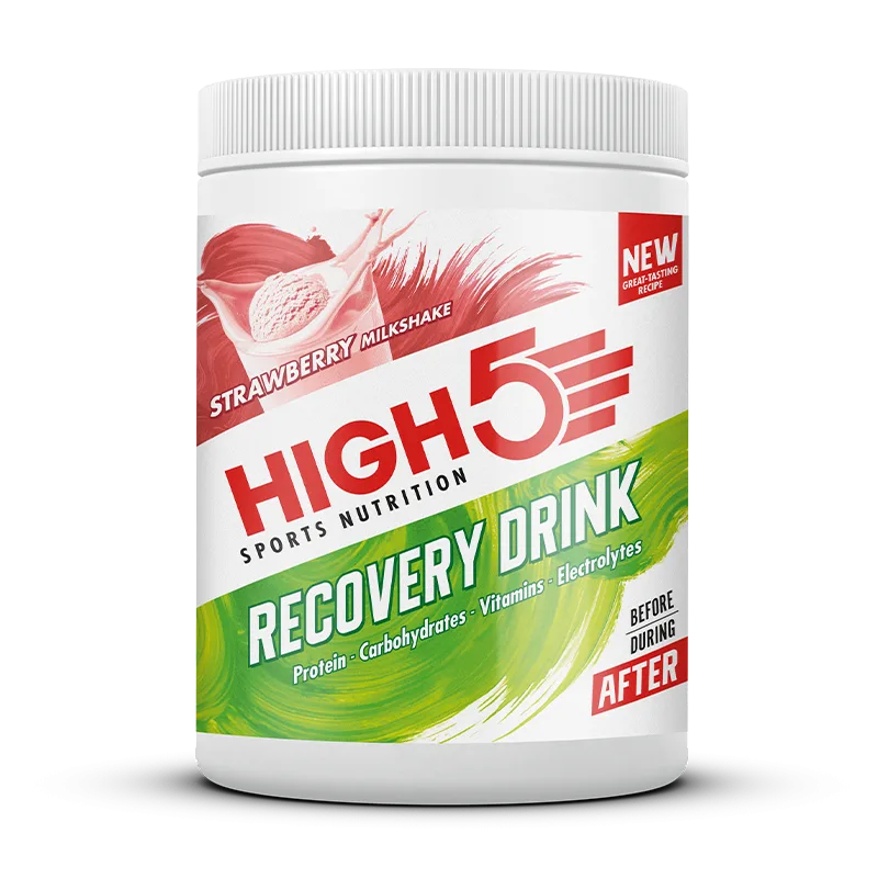 High5 Milkshake Recovery Aardbei (450g) - Met Cafeïne