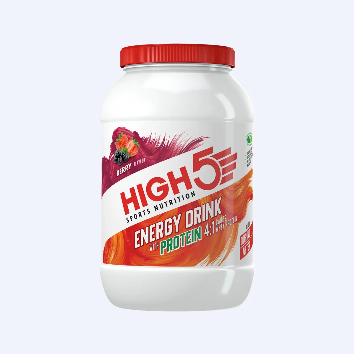 High5 Sportdrank Energydrink With Protein Bessen (1,6kg) - Met Cafeïne