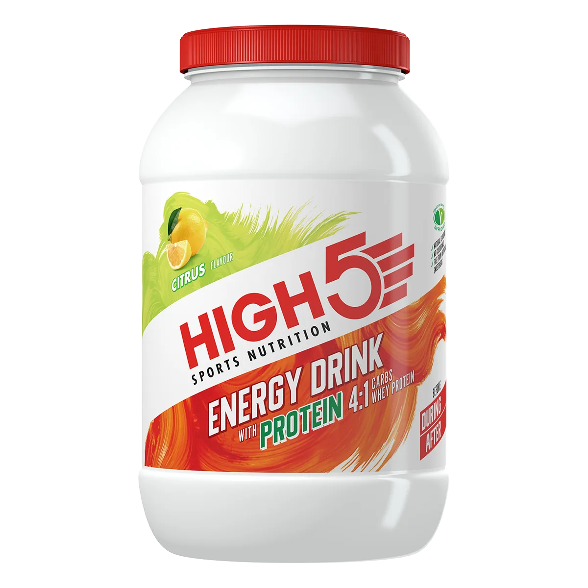 High5 Sportdrank Poeder Energydrink With Protein Citroen (1,6kg) - Met Cafeïne
