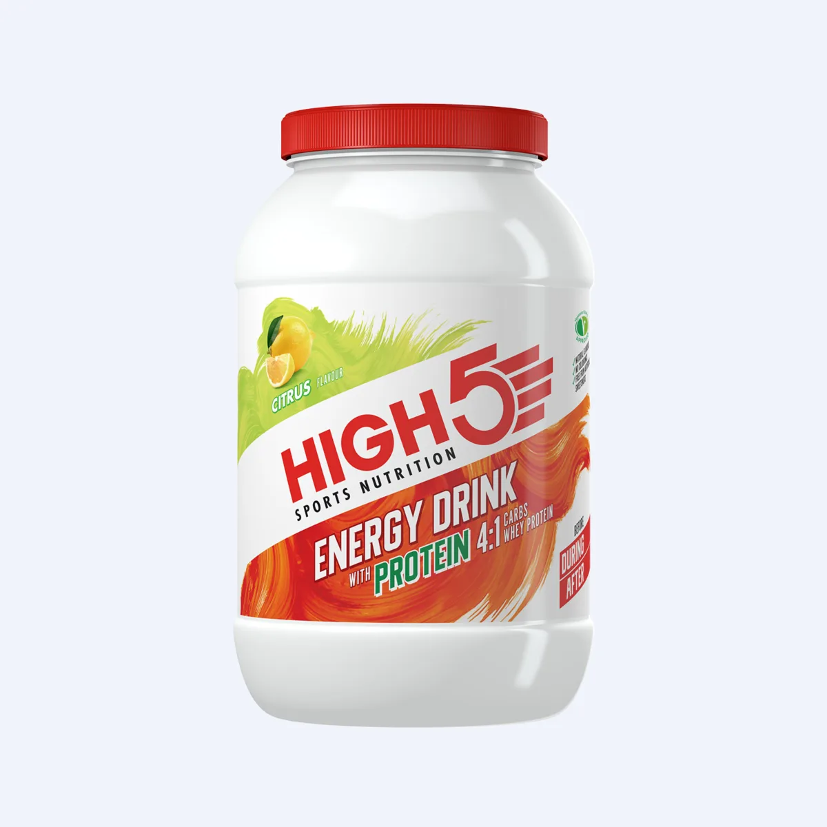 High5 Sportdrank Poeder Energydrink With Protein Citroen (1,6kg) - Met Cafeïne