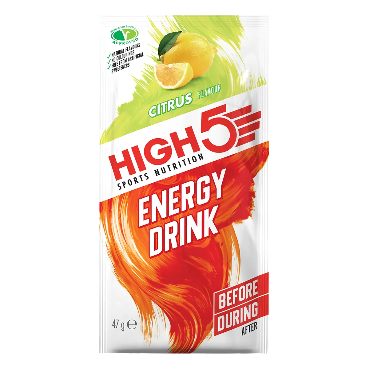 High5 Sportdrank Zakjes Energydrink Citroen (12 x 47g) - Met Cafeïne