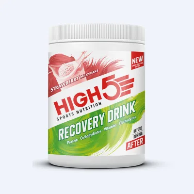 High5 Milkshake Recovery Aardbei (450g) - Met Cafeïne